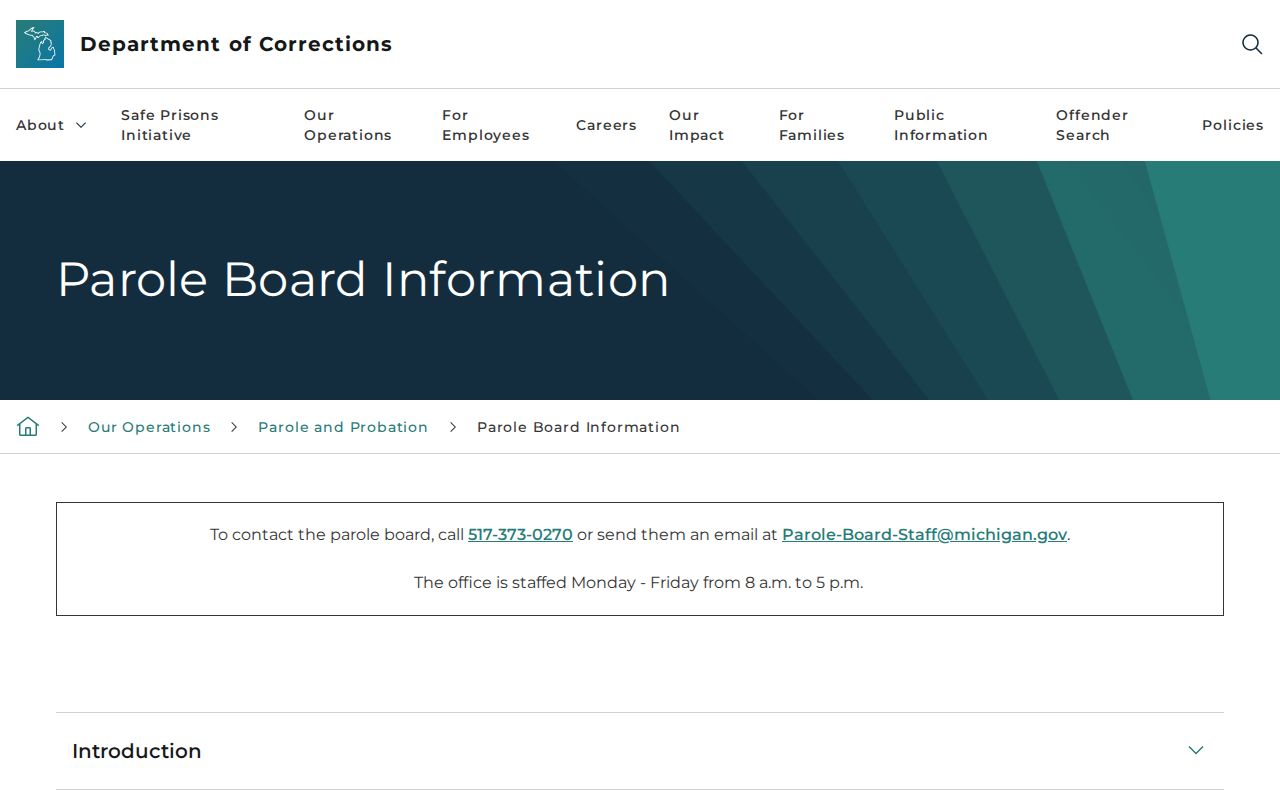 Michigan Parole Board information related to Constantine criminal history