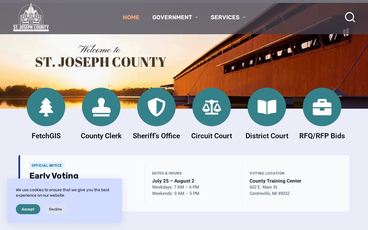 St. Joseph County criminal history county government record offices