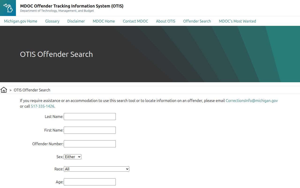St. Joseph County criminal history official OTIS offender search