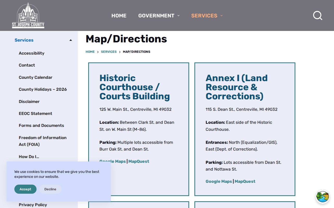 St. Joseph County criminal records campus and court locations