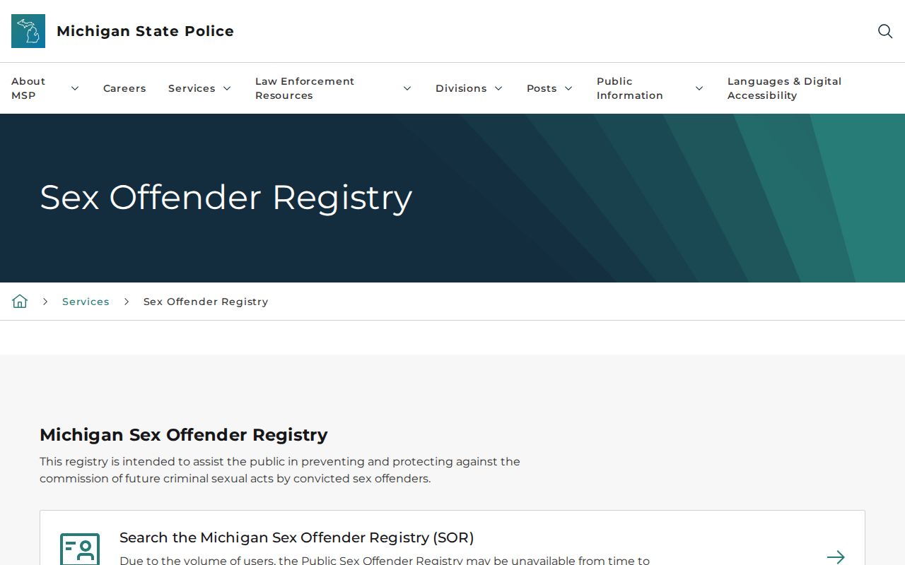 St. Joseph County sex offender registry information and alert instructions