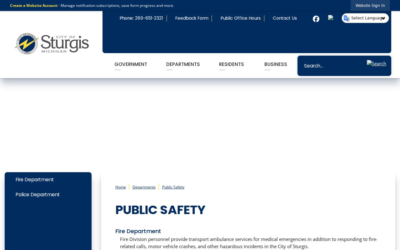 Sturgis criminal history source at the Department of Public Safety